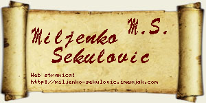 Miljenko Sekulović vizit kartica